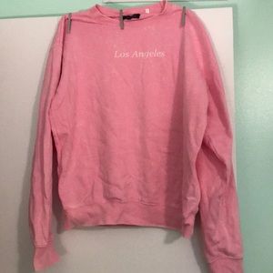 Sweatshirt(without hood); says “Los Angeles”